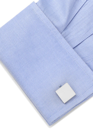 Stainless Steel Square Infinity Engravable Cufflinks