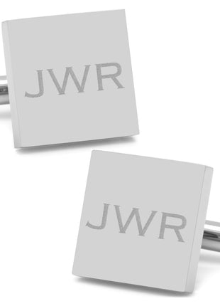 Stainless Steel Square Infinity Engravable Cufflinks