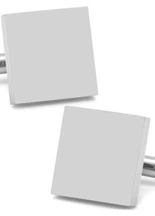 Stainless Steel Square Infinity Engravable Cufflinks