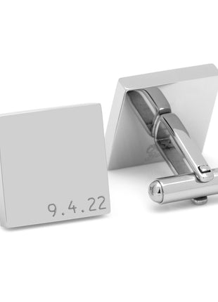 Typewriter Wedding Day Engravable Square Cufflinks