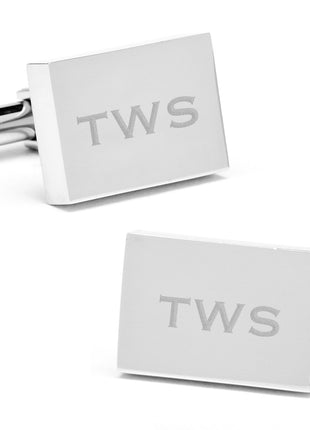 Stainless Steel Rectangle Infinity Engravable Cufflinks