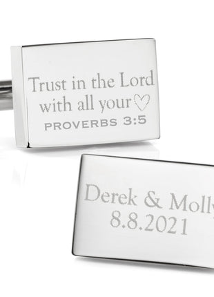 Wedding Bible Verse Engravable Cufflinks