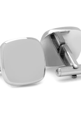 Stainless Steel Soft Square Engravable Cufflinks