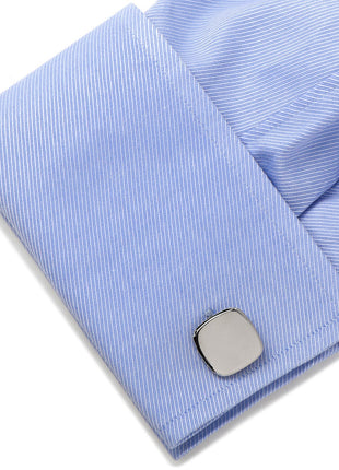 Stainless Steel Soft Square Engravable Cufflinks