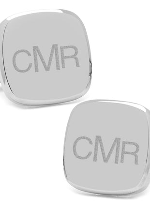 Stainless Steel Soft Square Engravable Cufflinks