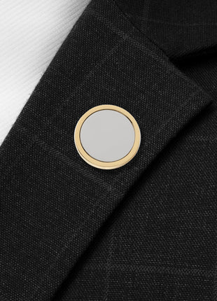 Two Toned Stainless Steel Round Infinity Engravable Lapel Pin