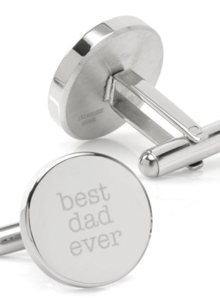Best Dad Ever Engravable Cufflinks