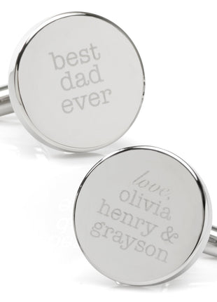 Best Dad Ever Engravable Cufflinks