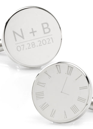 Custom Clock Engravable Cufflinks