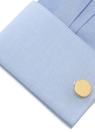 Custom Clock Engravable Gold Cufflinks