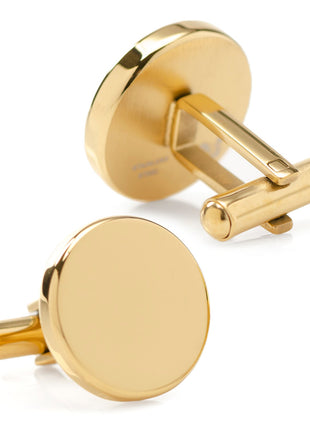 Stainless Steel Round Infinity Gold Engravable Cufflinks