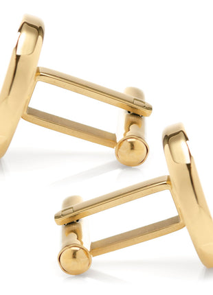 Stainless Steel Round Infinity Gold Engravable Cufflinks