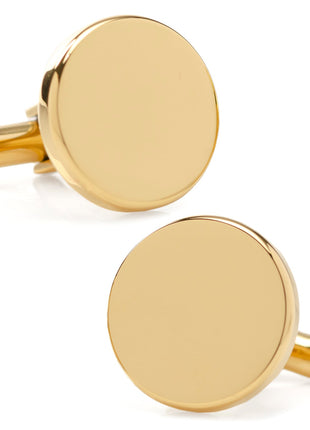 Stainless Steel Round Infinity Gold Engravable Cufflinks