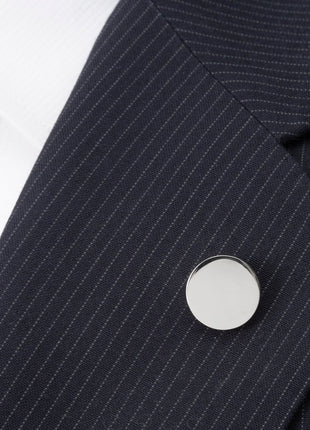 Stainless Steel Engravable Round Infinity Lapel Pin