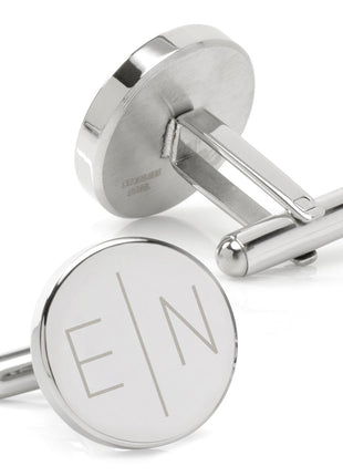Divided Modern Monogram Engravable Cufflinks