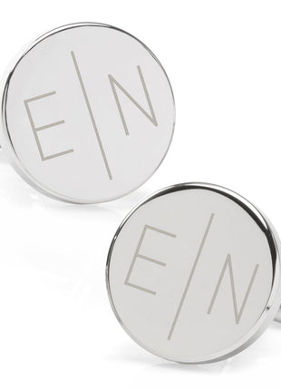 Divided Modern Monogram Engravable Cufflinks