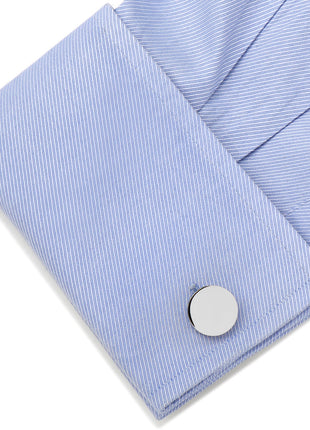 Stainless Steel Round Infinity Engravable Cufflinks