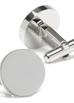 Stainless Steel Round Infinity Engravable Cufflinks