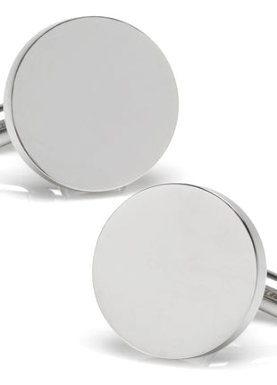 Stainless Steel Round Infinity Engravable Cufflinks