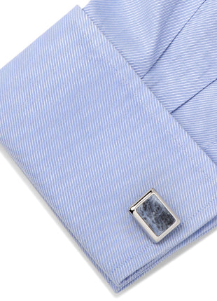 Silver and Sodalite JFK Presidential Cufflinks