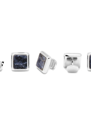 Silver and Sodalite JFK Presidential 5-Stud Set