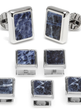 Silver and Sodalite JFK Presidential 5-Stud Set