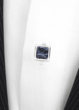Silver and Sodalite JFK Presidential Studs