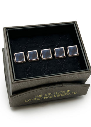 Silver and Sodalite JFK Presidential Studs