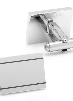 Stainless Steel Engravable Etched Frame Cufflinks