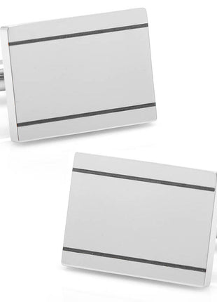 Stainless Steel Engravable Etched Frame Cufflinks