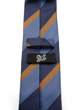 The Andrew Tie (Blue Orange Stripe Men's Tie)