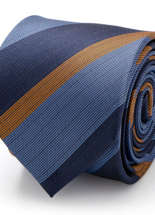 The Andrew Tie (Blue Orange Stripe Men's Tie)