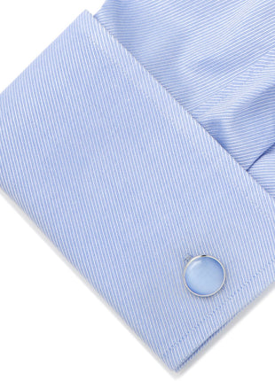 Silver and Blue Catseye Cufflinks