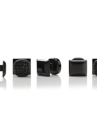Black Stainless Steel Black Pave Crystal 5-Studs