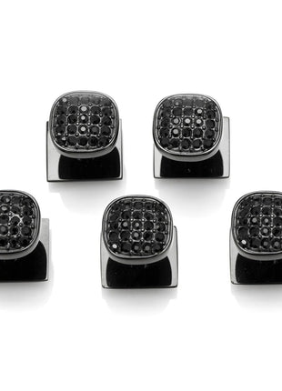 Black Stainless Steel Black Pave Crystal 5-Studs