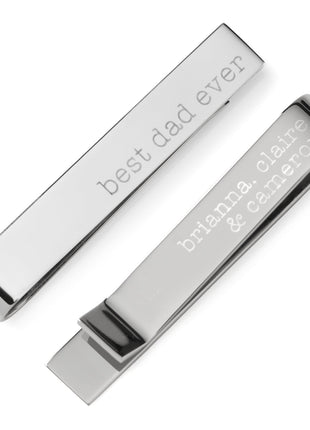 Best Dad Ever Engravable Tie Bar
