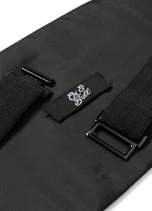 Black Silk Cummerbund and Bowtie Set