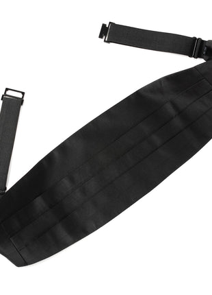Black Silk Cummerbund and Bowtie Set