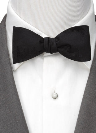 Black Silk Cummerbund and Bowtie Set
