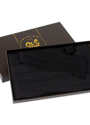 Black Silk Cummerbund and Bowtie Set