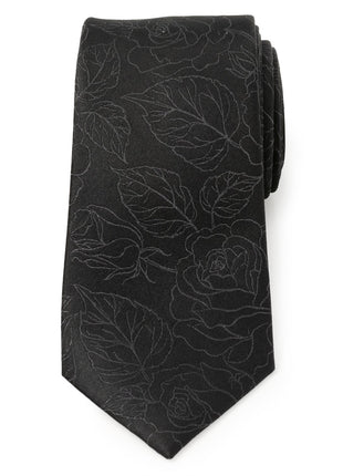Black Floral Men's Tie