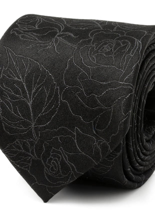 Black Floral Men's Tie