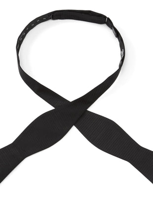 Black Formal Pinstripe Silk Bow Tie