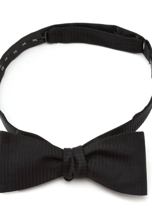 Black Formal Pinstripe Silk Bow Tie