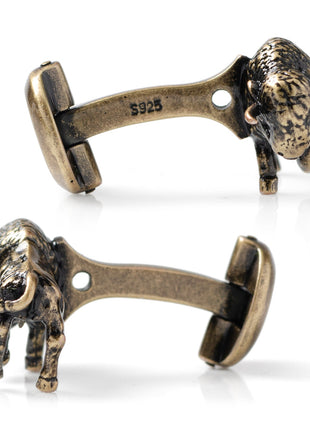 Antique Bronze Bison Cufflinks