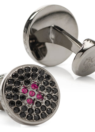 Crystal Button Pave Cufflinks