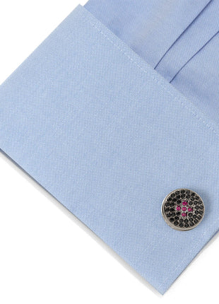 Crystal Button Pave Cufflinks
