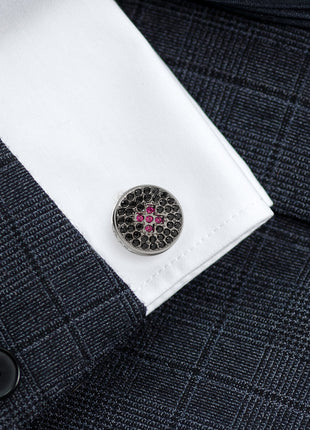 Crystal Button Pave Cufflinks