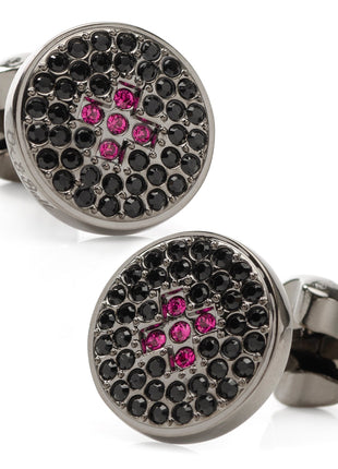 Crystal Button Pave Cufflinks