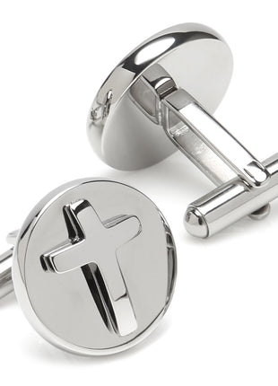 Cross Stainless Steel Cufflinks and Tie Clip Gift Set